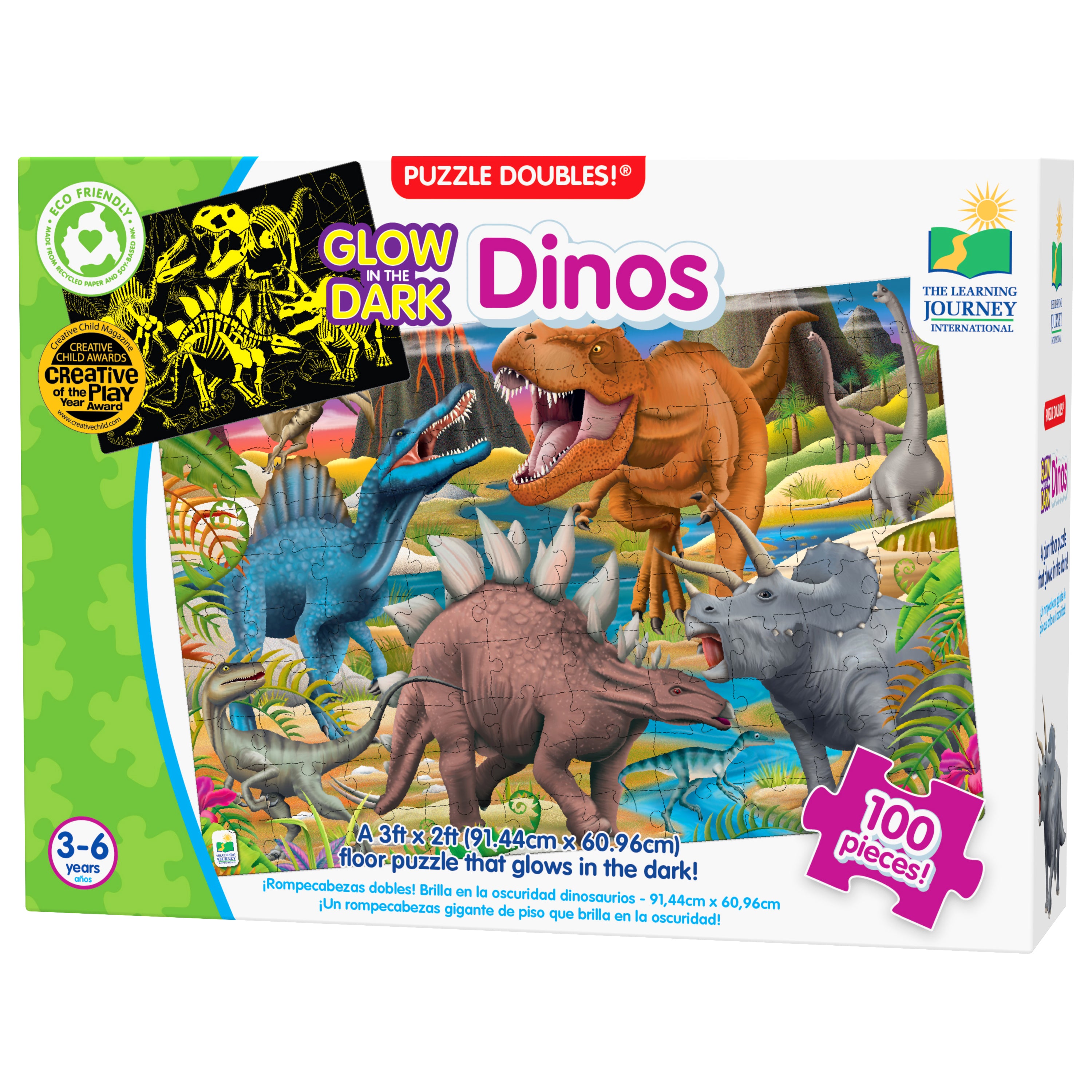 The Learning Journey Puzzle Doubles Glow In The Dark Dinosaur Puzzle